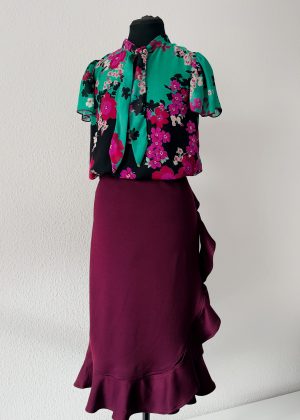 Schluppenbluse Botanic-kurzärmig