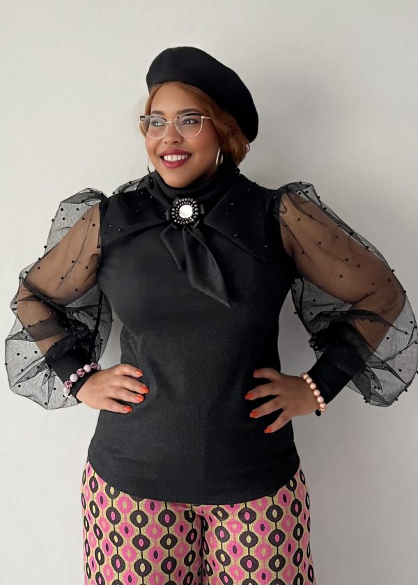 Rollkragen Bluse - Achsah