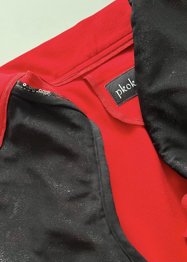 Pailletten-Oberteil -Scarlet