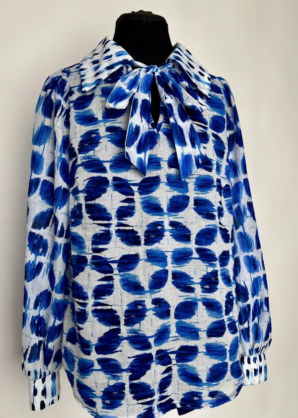 Schluppenbluse- Cobalt Lux