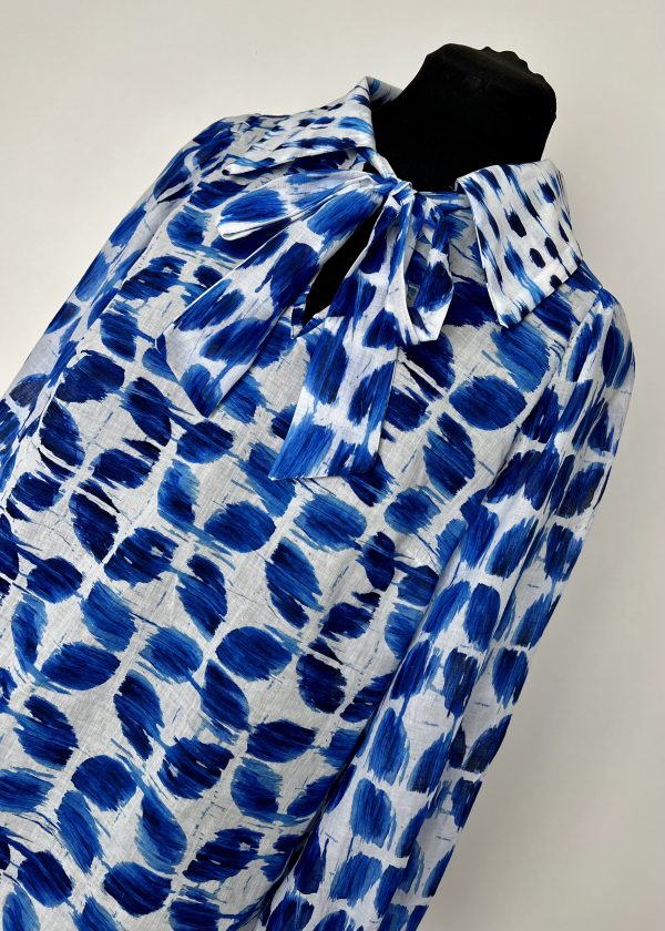 Schluppenbluse- Cobalt Lux