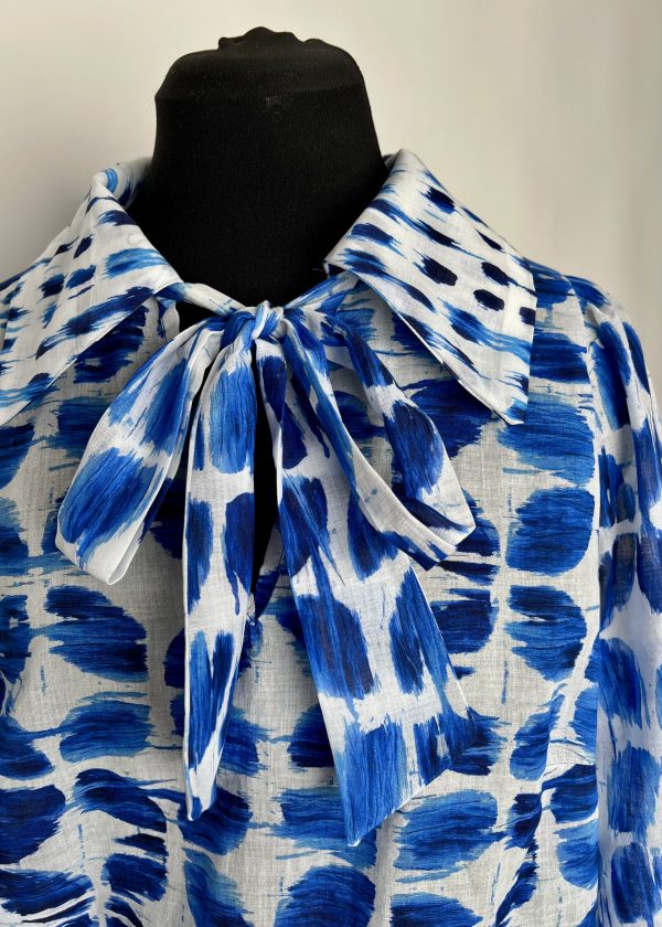 Schluppenbluse- Cobalt Lux