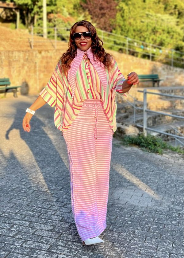 Leinenhose- Candy-Stripe